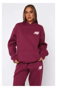 11th Street Sweet Kisses Oversized Hoodie Very Berry