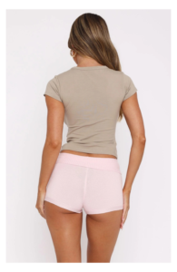 Skip Town Knit Booty Shorts Baby Pink