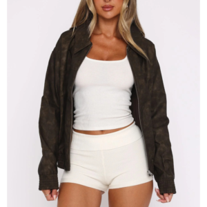 Skip Town Knit Booty Shorts Cream