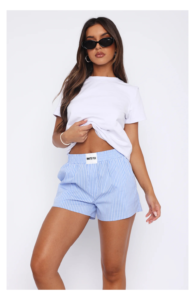 Wasting My Time Shorts Blue Stripe