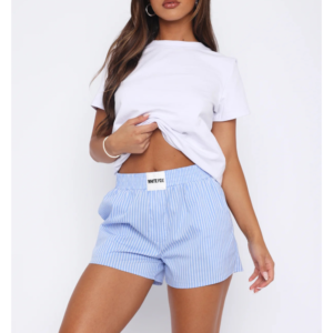 Wasting My Time Shorts Blue Stripe