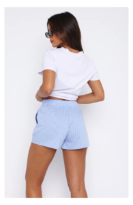 Wasting My Time Shorts Blue Stripe