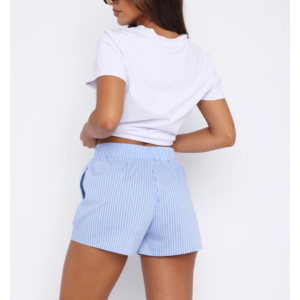 Wasting My Time Shorts Blue Stripe