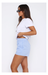 Wasting My Time Shorts Blue Stripe